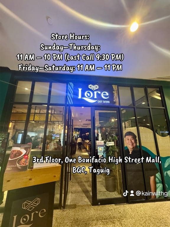 Lore by Chef Tatung cover photo